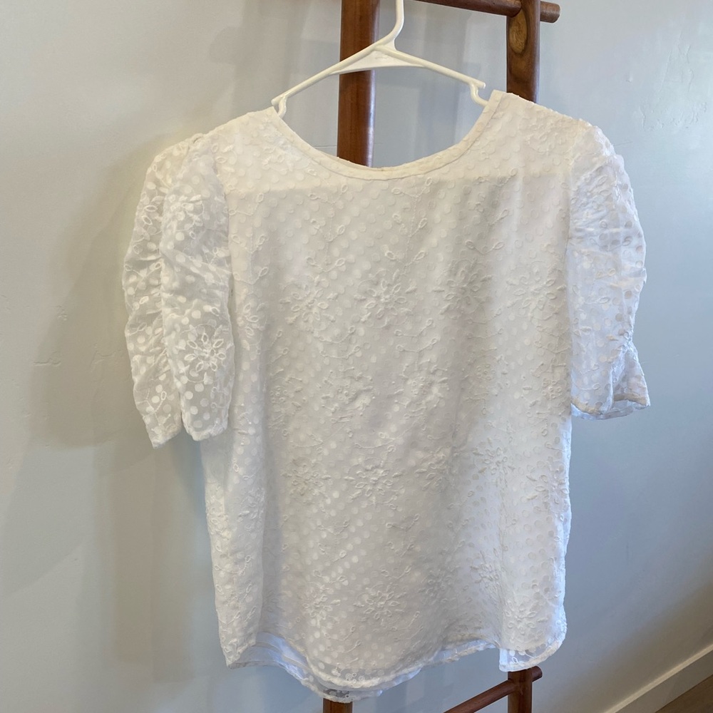 White Loft Blouse with Floral detail